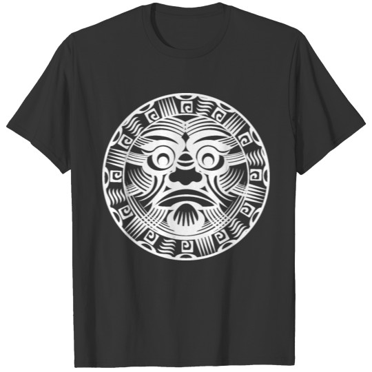 round maori face art T Shirts poloshirt white
