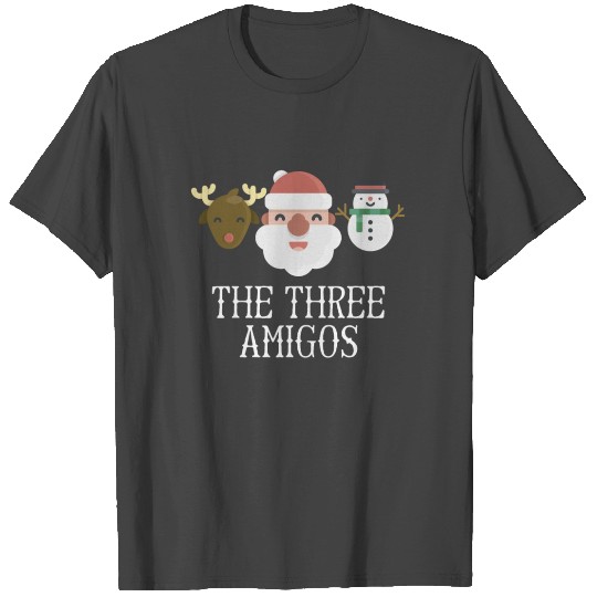 The Three Amigos Santa Rudolph Snowman Xmas Funny T Shirts