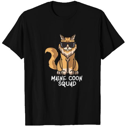 Maine Coon Squad Funny Cat Lover Sunglasses Squad T Shirts