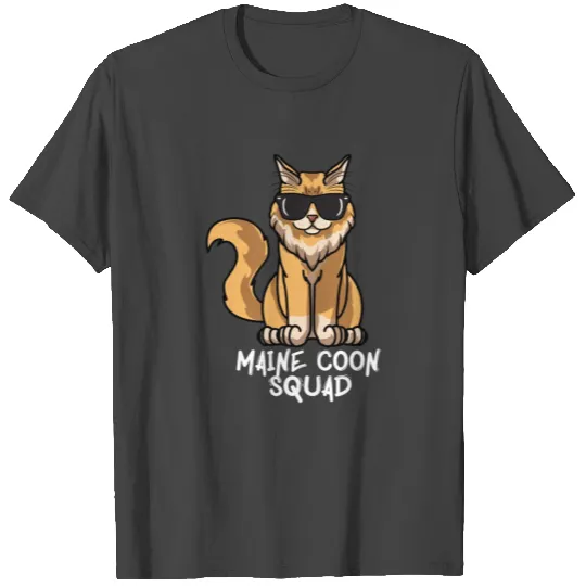 Maine Coon Squad Funny Cat Lover Sunglasses Squad T Shirts