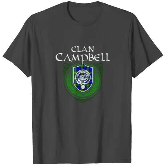 Campbell Surname Scottish Clan Tartan Crest Badge T Shirts