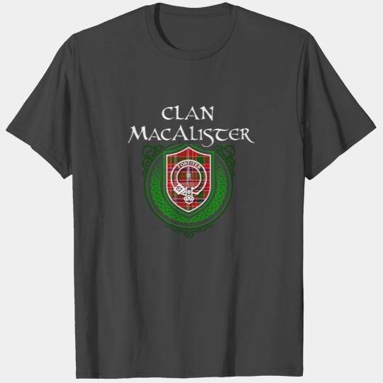 MacAlister Surname Scottish Clan Tartan Crest T Shirts