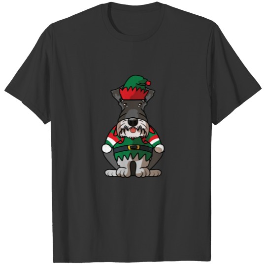 Merry Christmas Miniature Schnauzer Greetings Dog T Shirts