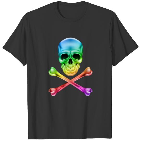 Skull and bones Colorful T Shirts