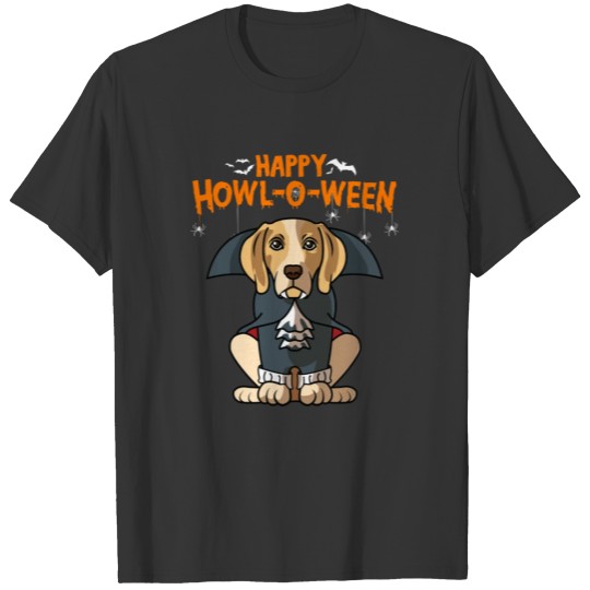 Happy Howl-o-ween Beagle Dracula Vampire Dog Costu T Shirts
