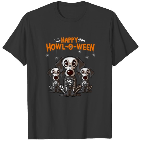 Happy Howl-o-ween Dachshund Skeleton Dog Costume T T Shirts
