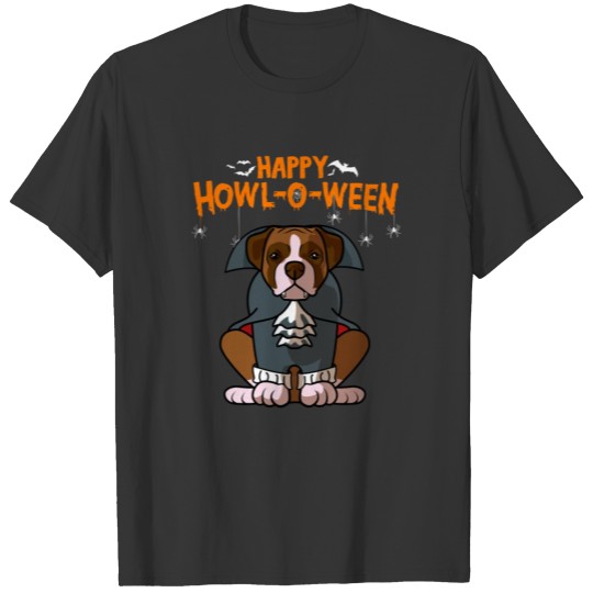 Happy Howl-o-ween Boxer Dog Dracula Vampire Dog Co T Shirts