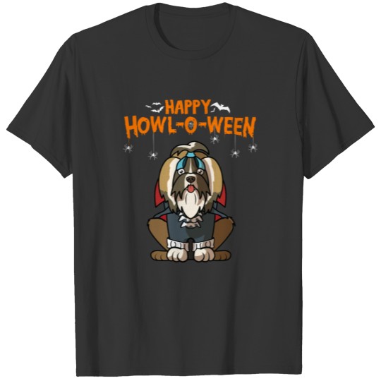 Happy Howl-o-ween Shih Tzu Dracula Vampire Dog Cos T Shirts