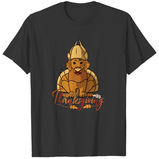 Happy Thanksgiving Golden Retriever Turkey Dog Cos T Shirts