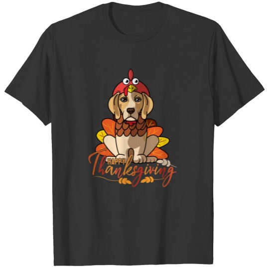 Happy Thanksgiving Beagle Turkey Dog Costume T-Shi T Shirts