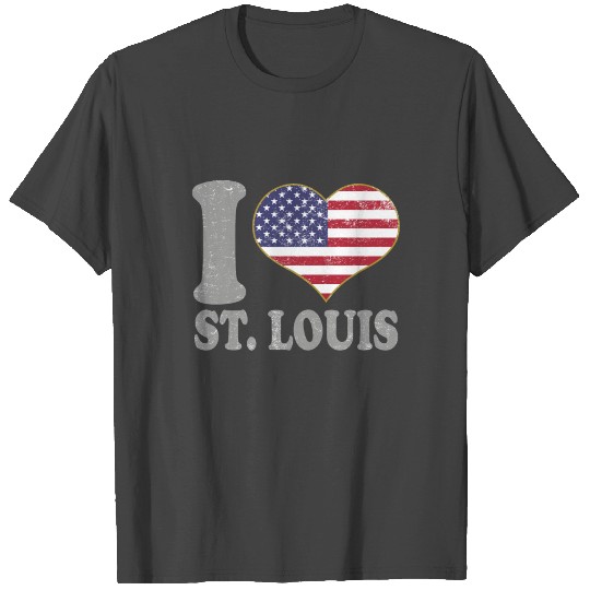 I Heart St. Louis City Pride July 4th American T Shirts