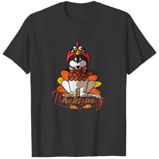 Happy Thanksgiving Siberian Huskies Turkey Dog Cos T Shirts