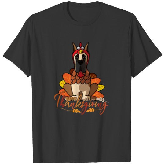 Happy Thanksgiving Great Dane Turkey Dog Costume T T Shirts