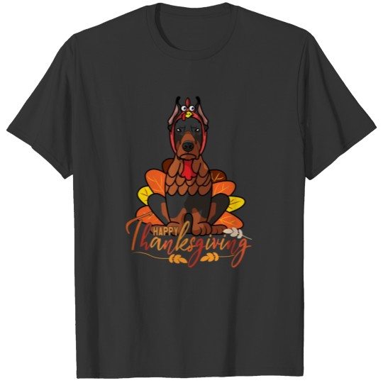 Happy Thanksgiving Doberman Pinscher Turkey Dog Co T Shirts