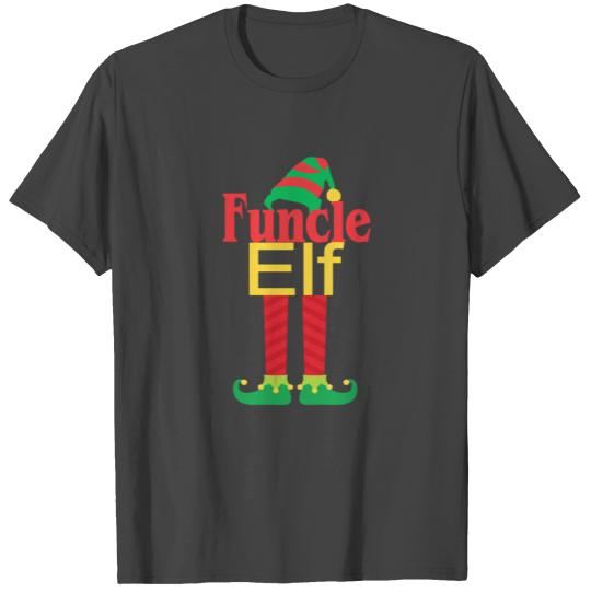 Funcle Elf Matching Christmas Family With Hat & Feet Holiday Gift T Shirts