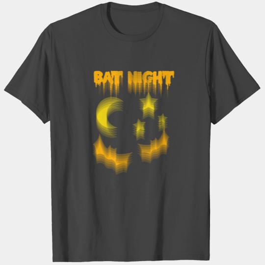 Halloween Bat Night yellow orange T Shirts