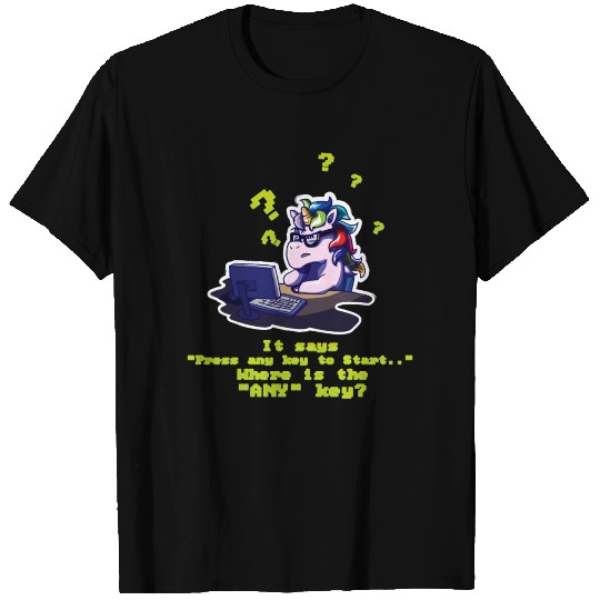 Any key pun unicorn computer science T Shirts