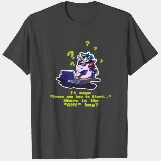Any key pun unicorn computer science T Shirts