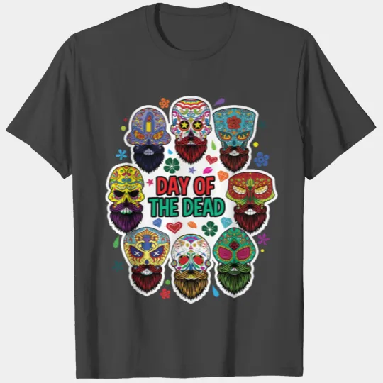 Day Of The Dead Day of the Dead Beard Sugar Skull T Shirts