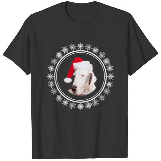 Great Dane Dog Christmas Santa Hat White Snowflakes T Shirts