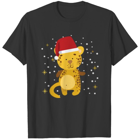 Merry Christmas Santa Leopard Design Gift Idea T Shirts