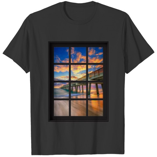 Ocean Breeze Mind At Ease Ocean Beach Window Print 20 T-shirt