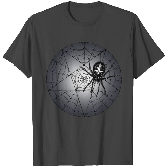 Spider's web with spider (Halloween) T Shirts