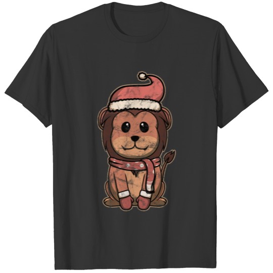 Animal Kid Lion Vintage Christmas Gift T-shirt