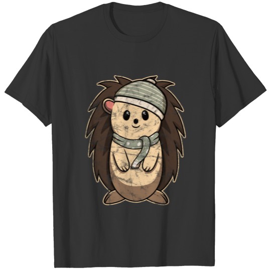 Animal Kid Hedgehog Vintage Christmas Gift T-shirt