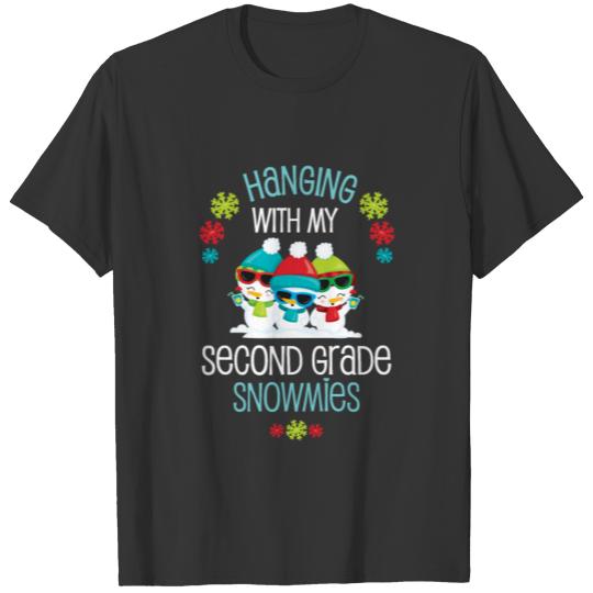 Teacher Student Winter Christmas Second Grade Snowmies Holiday Gift T-shirt