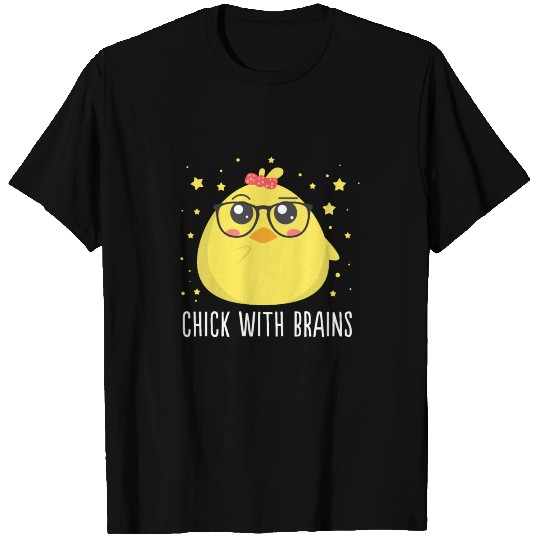 Cute Chick With Brains Funny Meme Saying Quote T Shirts