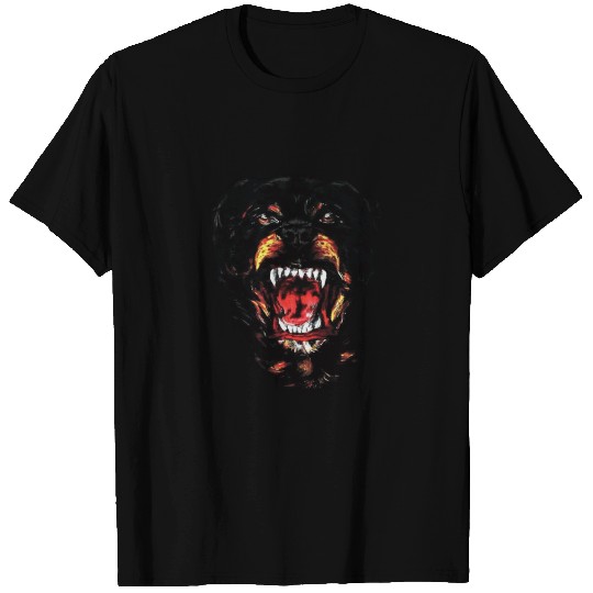Rottweiler Combat Dog Head Teeth Bark Gift Idea T Shirts