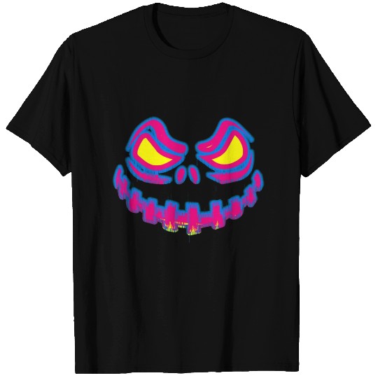 Halloween pumpkin stripes evil pink T Shirts