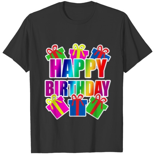 Happy Birthday Rainbow Gift idea bday Present Fun T-shirt