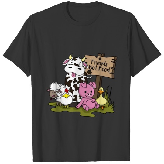 Friends Not Food Animal Rights Pig Cow present T Shirts