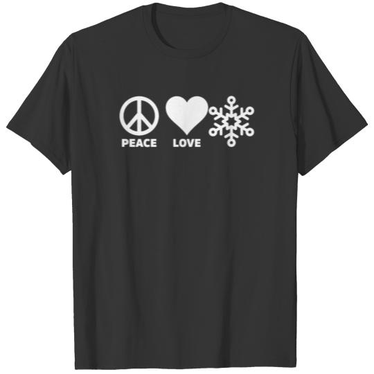 Peace Love Snowflakes Funny Holiday Christmas Gift T Shirts