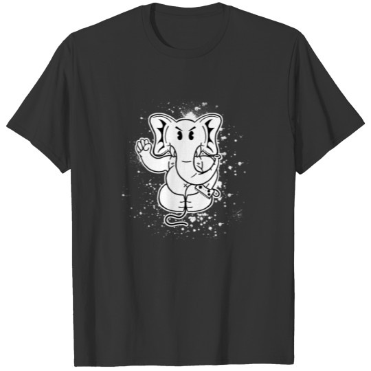 Elephant Retro Cartoon Gaming Gamepad Gamer T-shirt