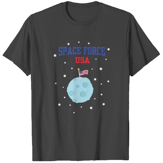 Space Force America USA Moon Kids T Shirts