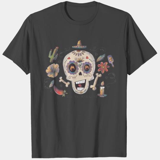 Mexican sugar skull T Shirts