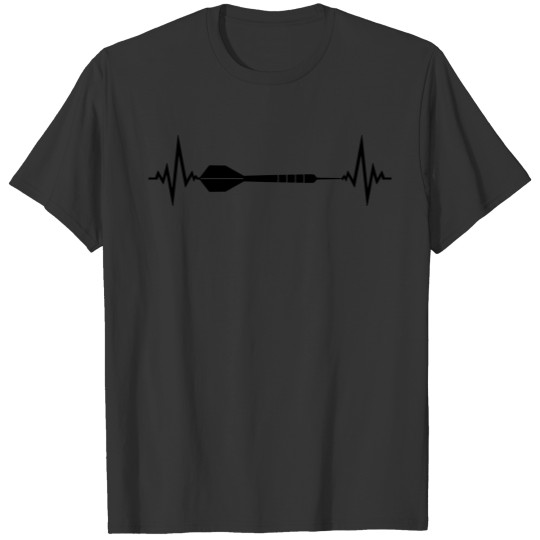 cool frequency heartbeat pulse logo text play dart T-shirt