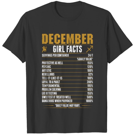 December Sagittarius Girl Facts Tshirt T-shirt