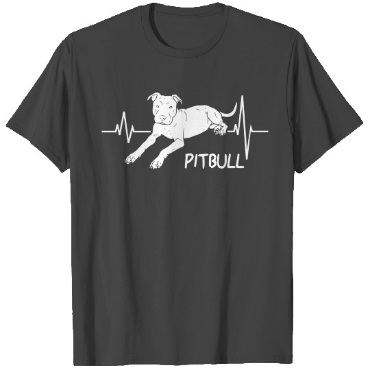 Pitbull Heartbeat Design for Pit Bull dog Lovers T Shirts