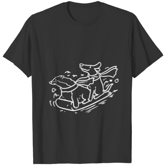 Sled snowmobile Christmas snow gift T-shirt