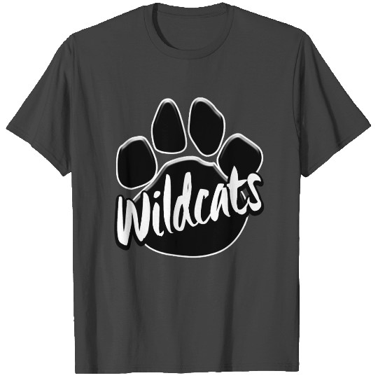 Wildcats Paw Print Mascot School Pride T Shirts