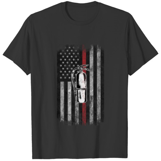 Fire extinguisher American Flag Thin Red Line T-shirt
