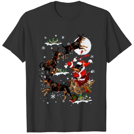 doberman pinscher reindeer gift for you present ch T Shirts