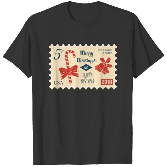 Stamp 5 Cent - Merry Christmas & Happy New Year T-shirt