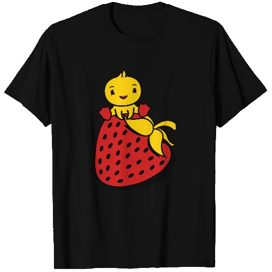 chick bird small cute cute chicken duck strawberry T Shirts
