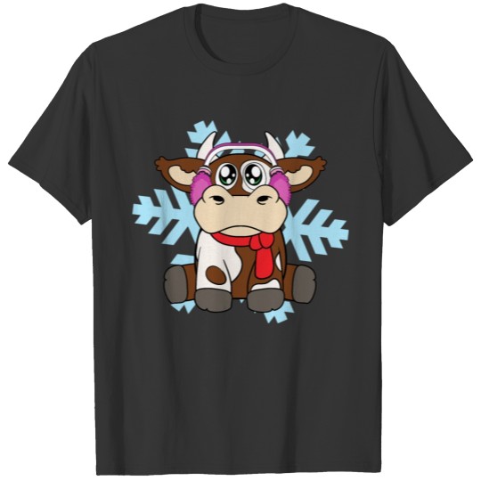 Winter Earflap Cold Ice crystals Snowflakes T-shirt