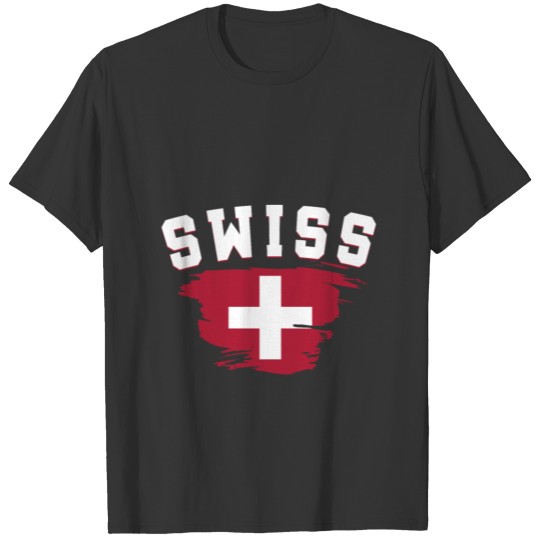 Switzerland gift banner mountains map T-shirt